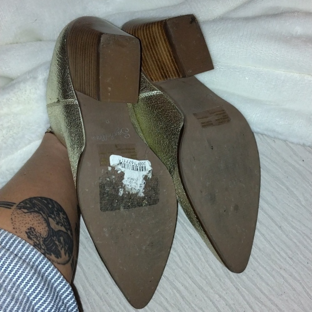 Seychelles Fancy Affair Leather Platinum Mules sz 9 (fits like a 10) - Picture 8 of 8